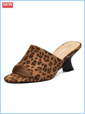 Women's Low Kitten Wedge Heels Open Toe Slide Sandals